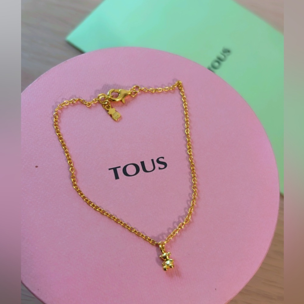 Tous 18k gold over silver plating  bracelet with mini bear